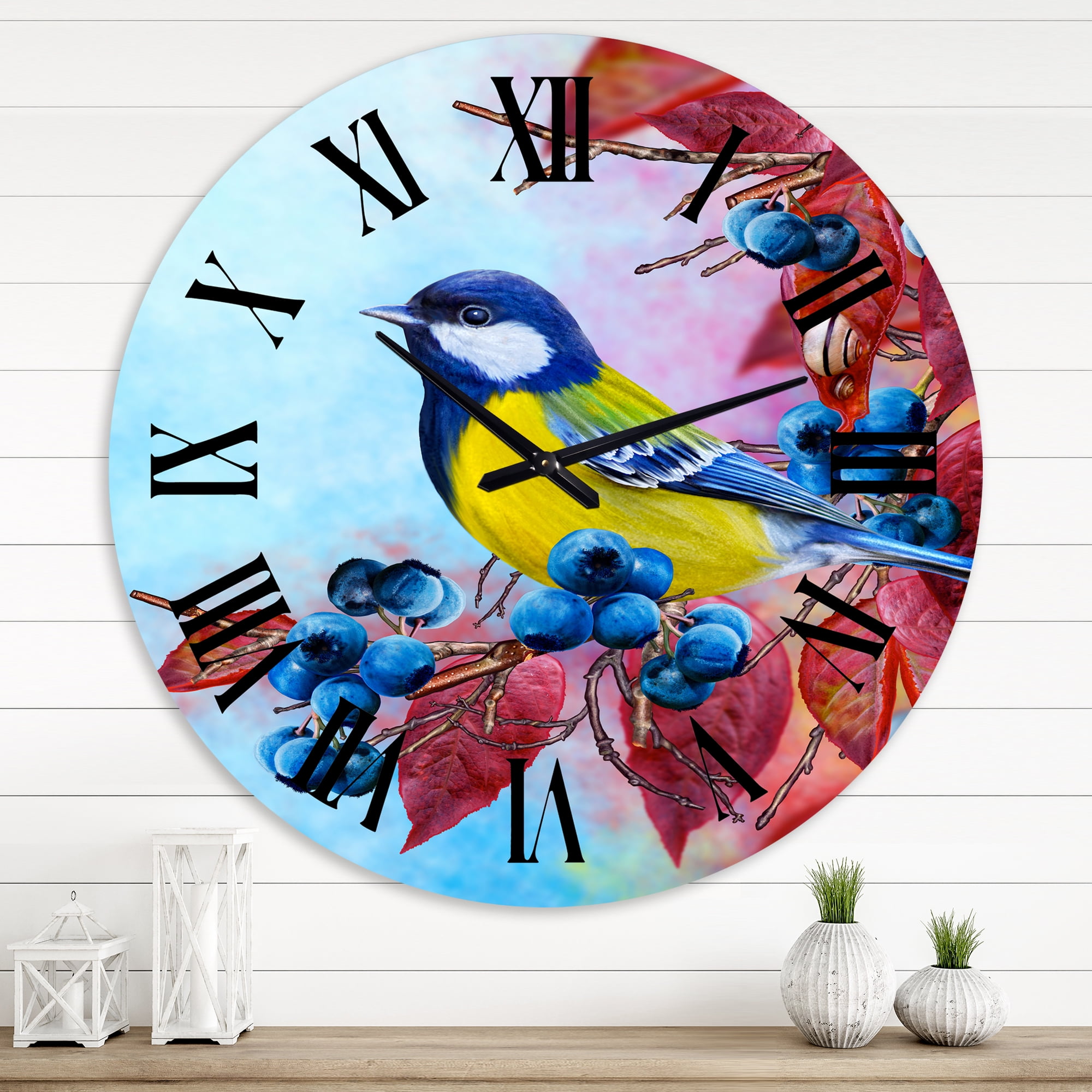 Designart 1 in Quartz Farmhouse Wall Clock