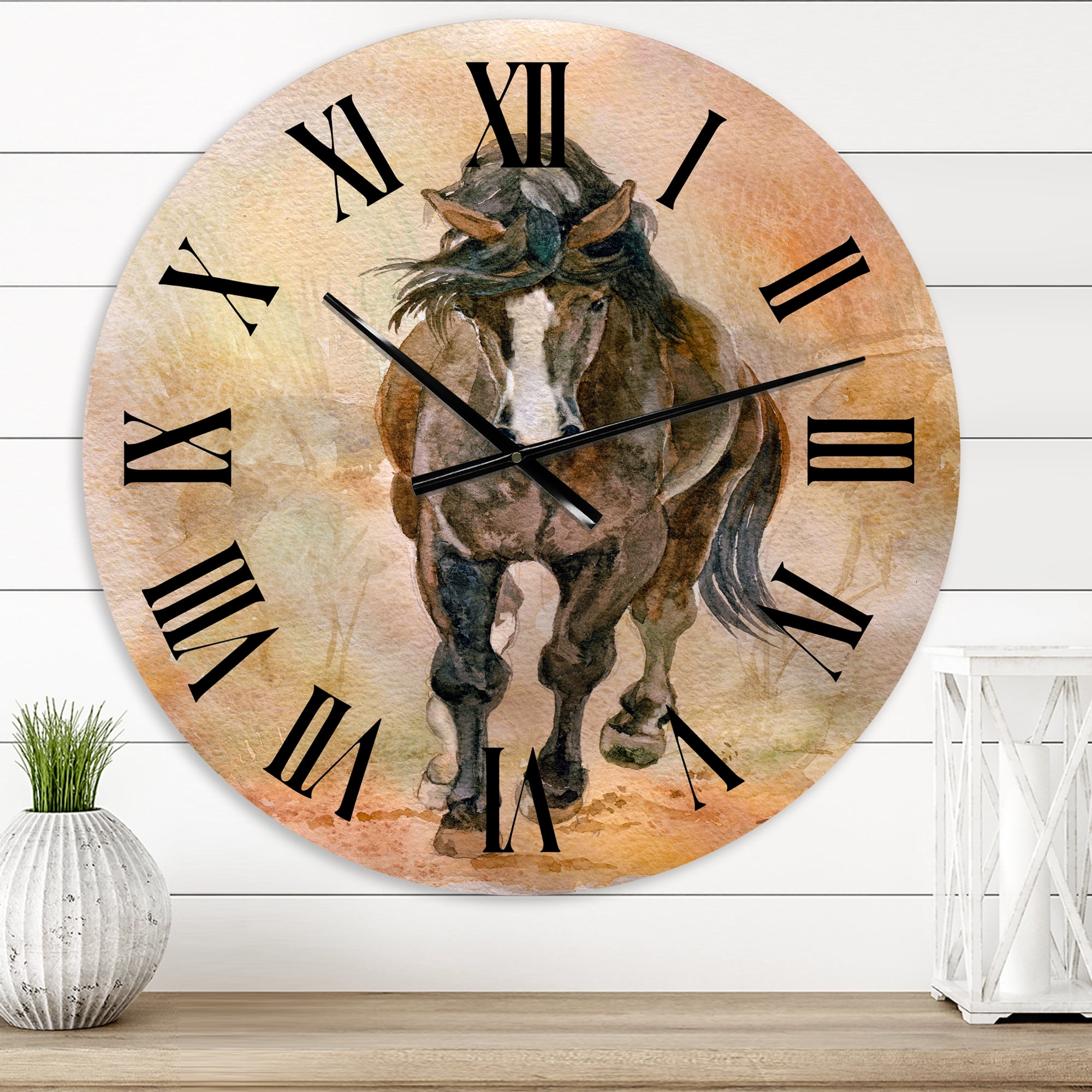 Designart 1 in Quartz Farmhouse Wall Clock