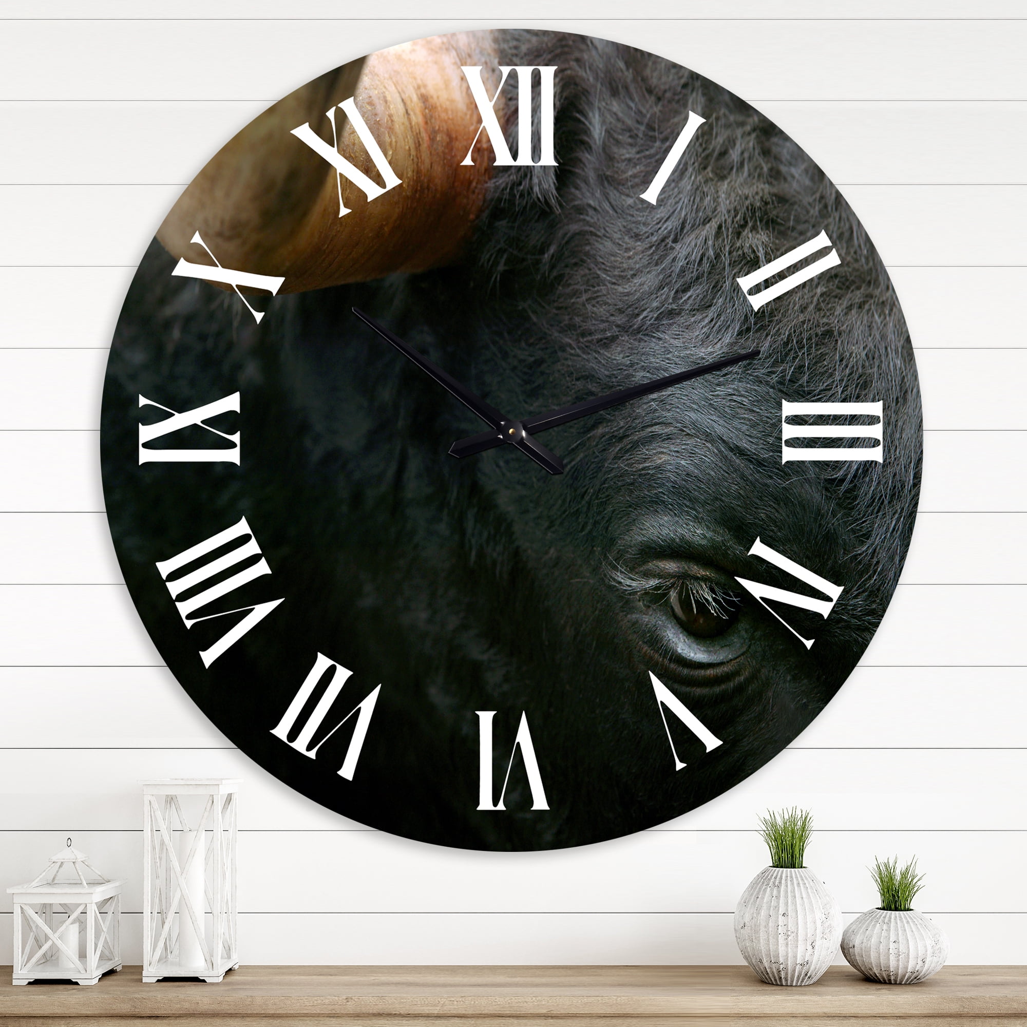 Designart 1 in Quartz Farmhouse Wall Clock