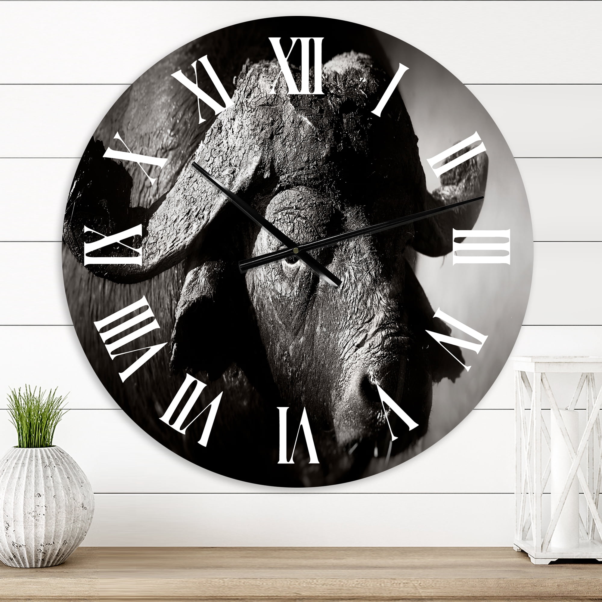 Designart 1 in Quartz Farmhouse Wall Clock