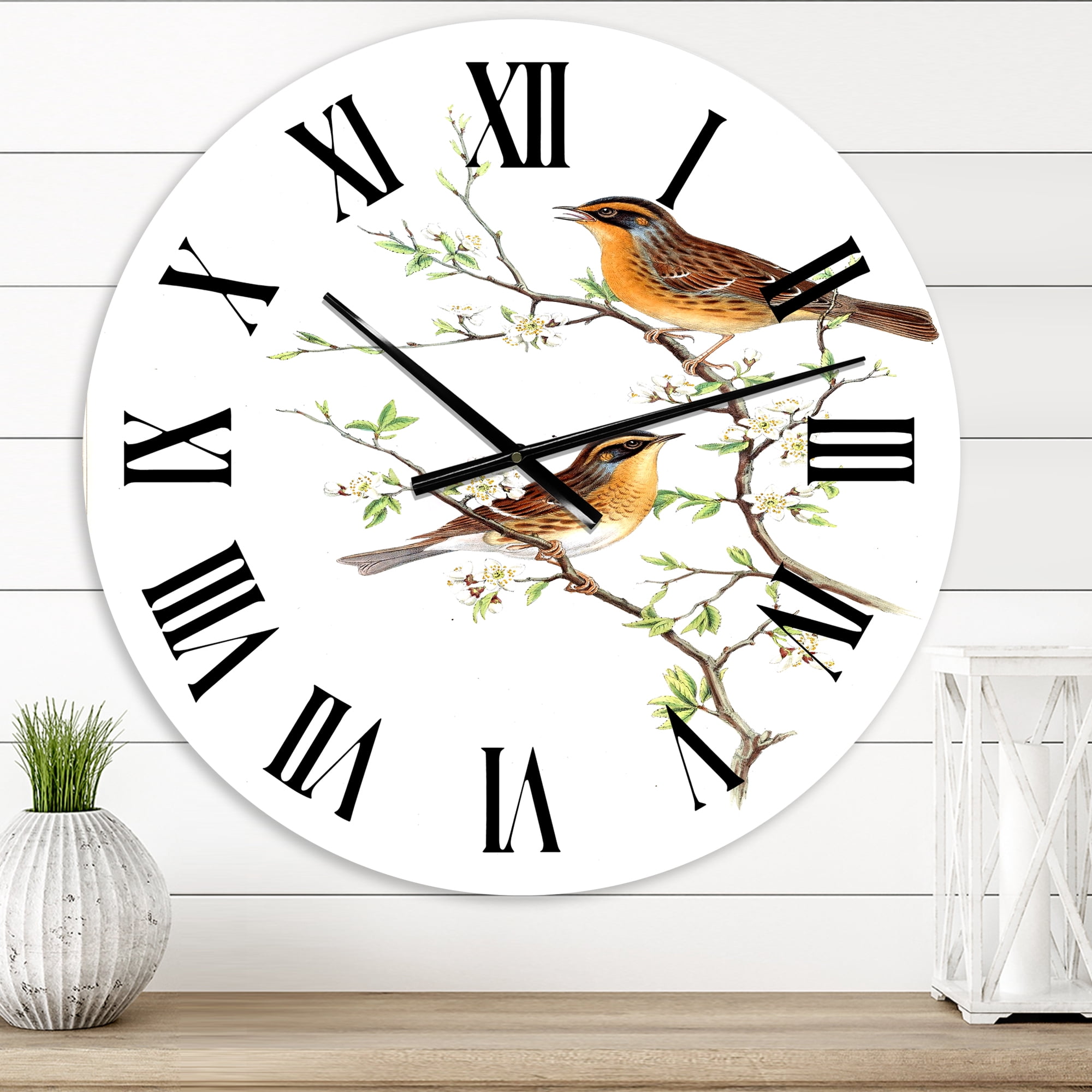 Designart 1 in Quartz Farmhouse Wall Clock