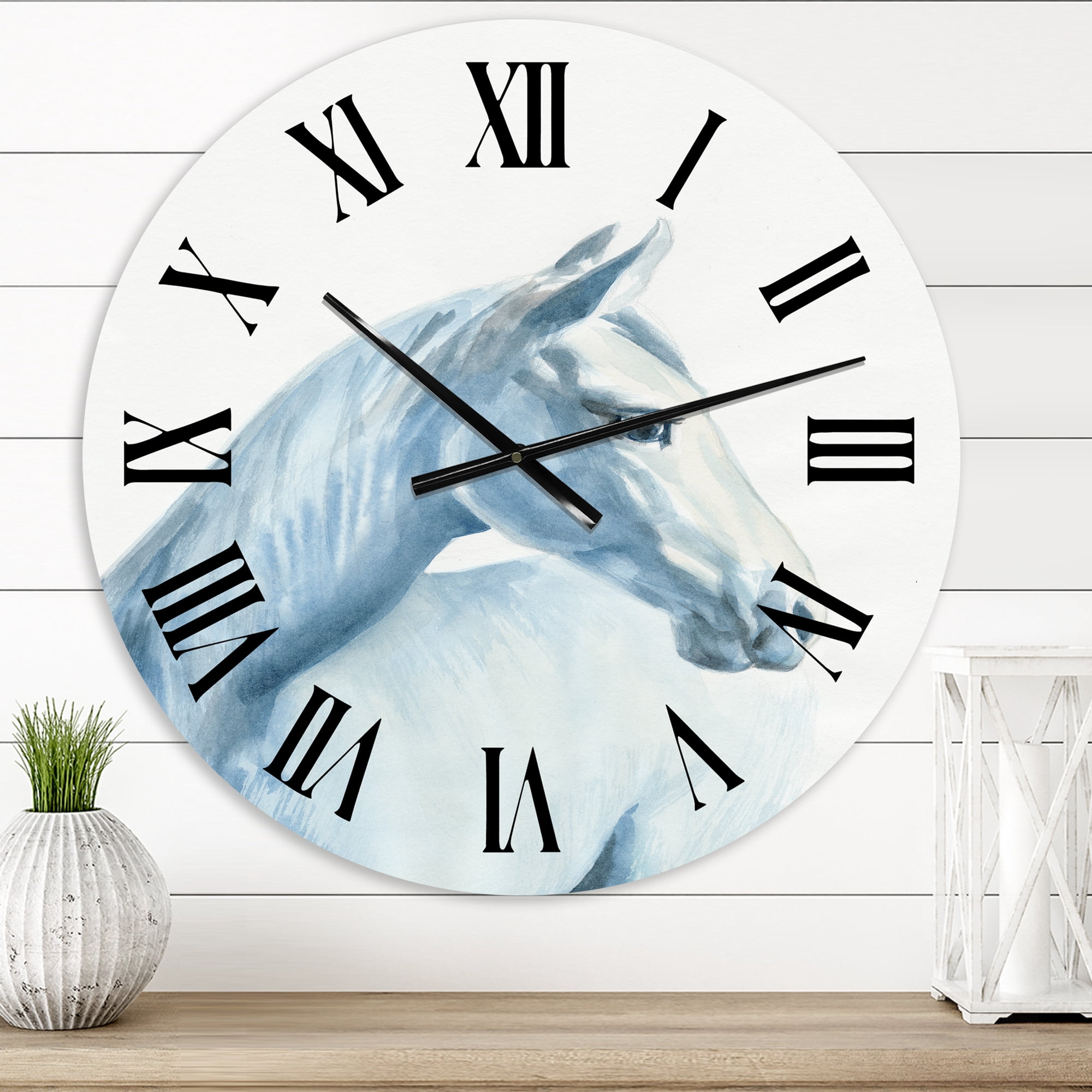 Designart 1 in Quartz Farmhouse Wall Clock