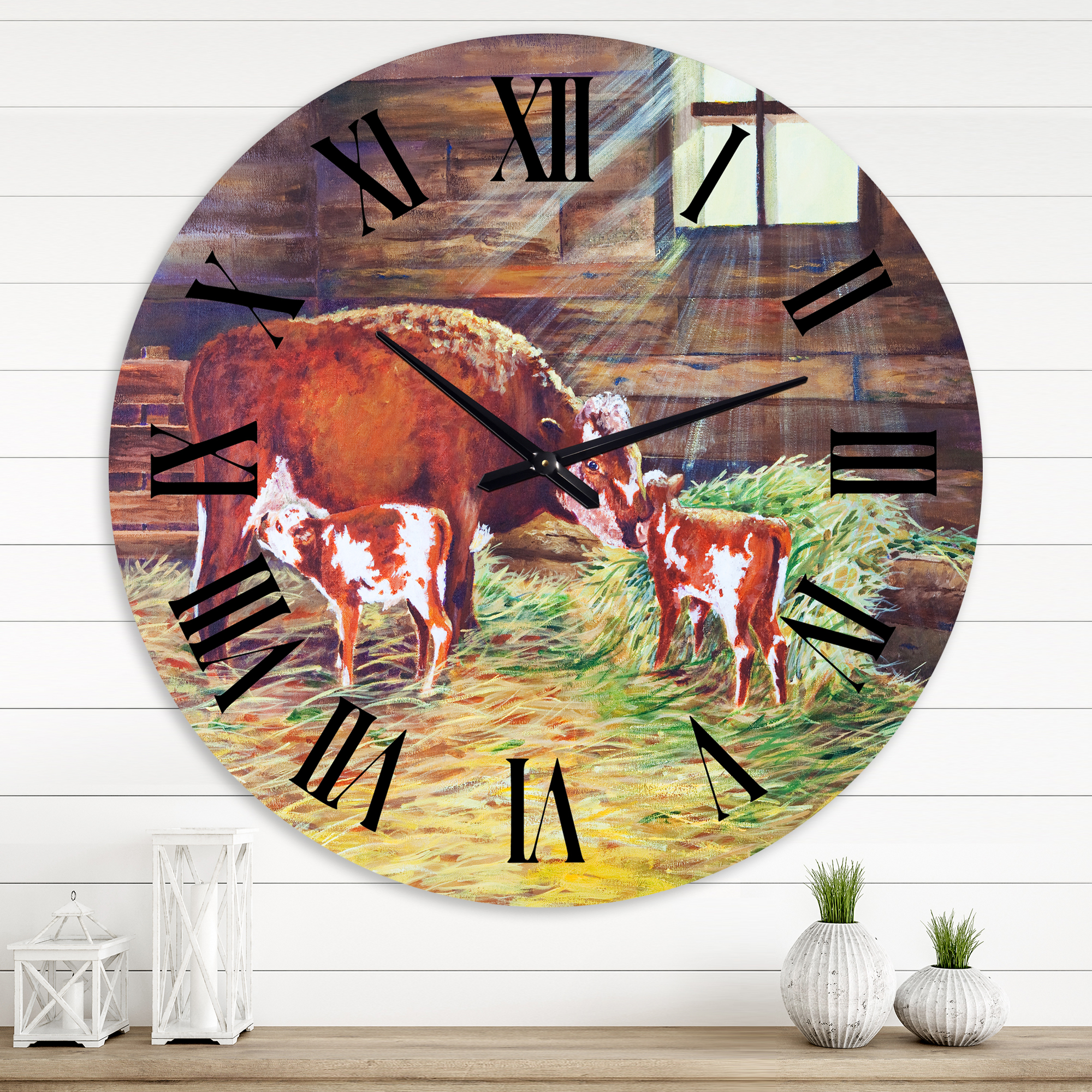 Designart 1 in Quartz Farmhouse Wall Clock