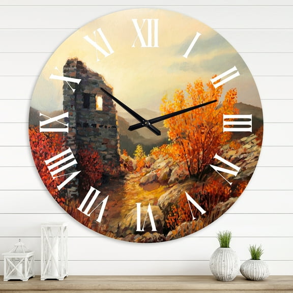 Designart 1 in Quartz Farmhouse Wall Clock