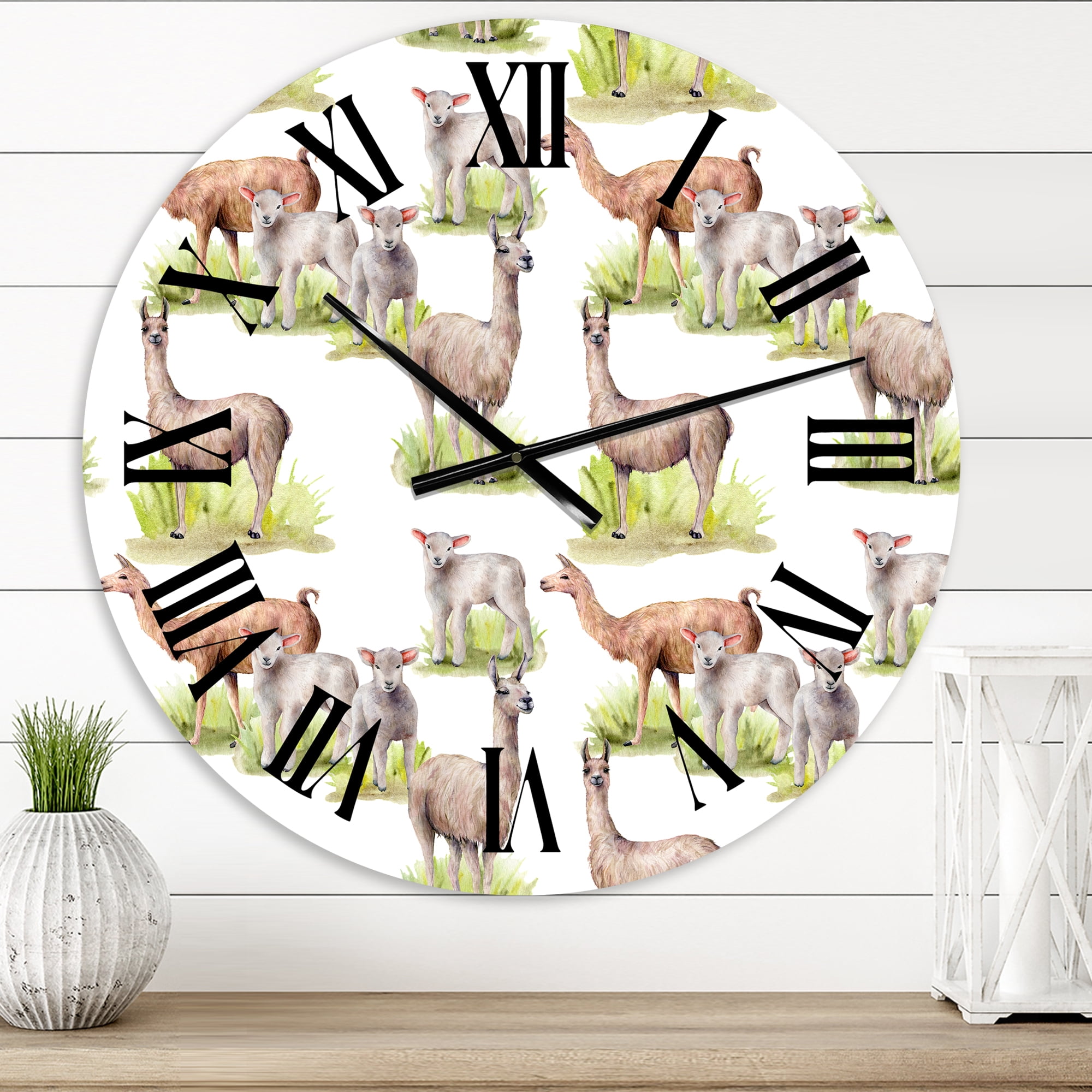 Designart 1 in Quartz Farmhouse Wall Clock