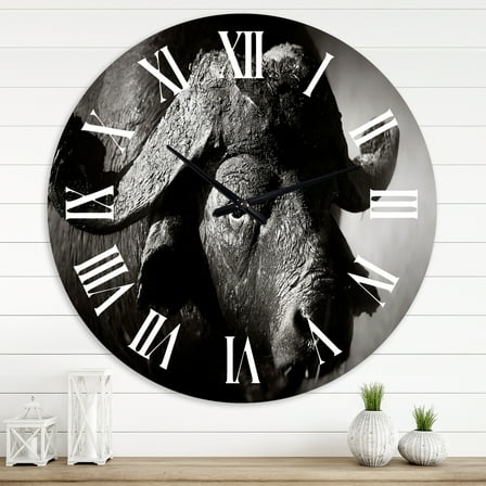 Designart 1 in Quartz Farmhouse Wall Clock