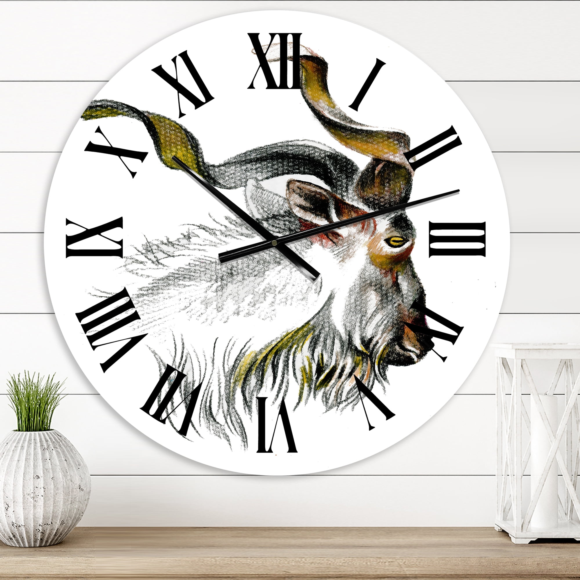 Designart 1 in Quartz Farmhouse Wall Clock