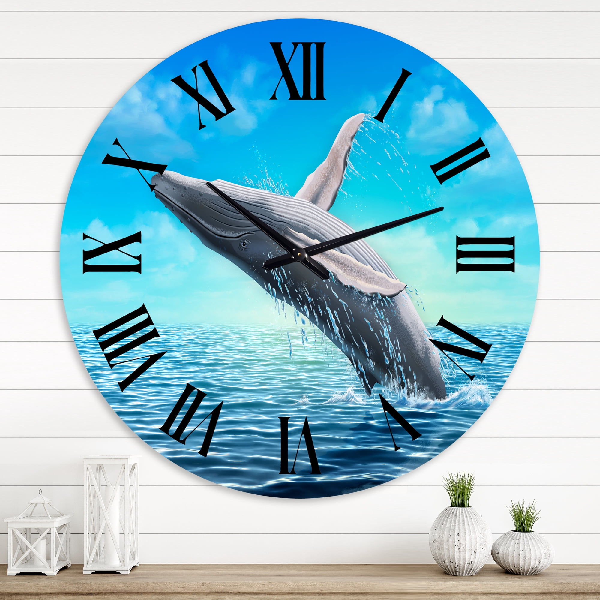 Designart 1 in Quartz Farmhouse Wall Clock