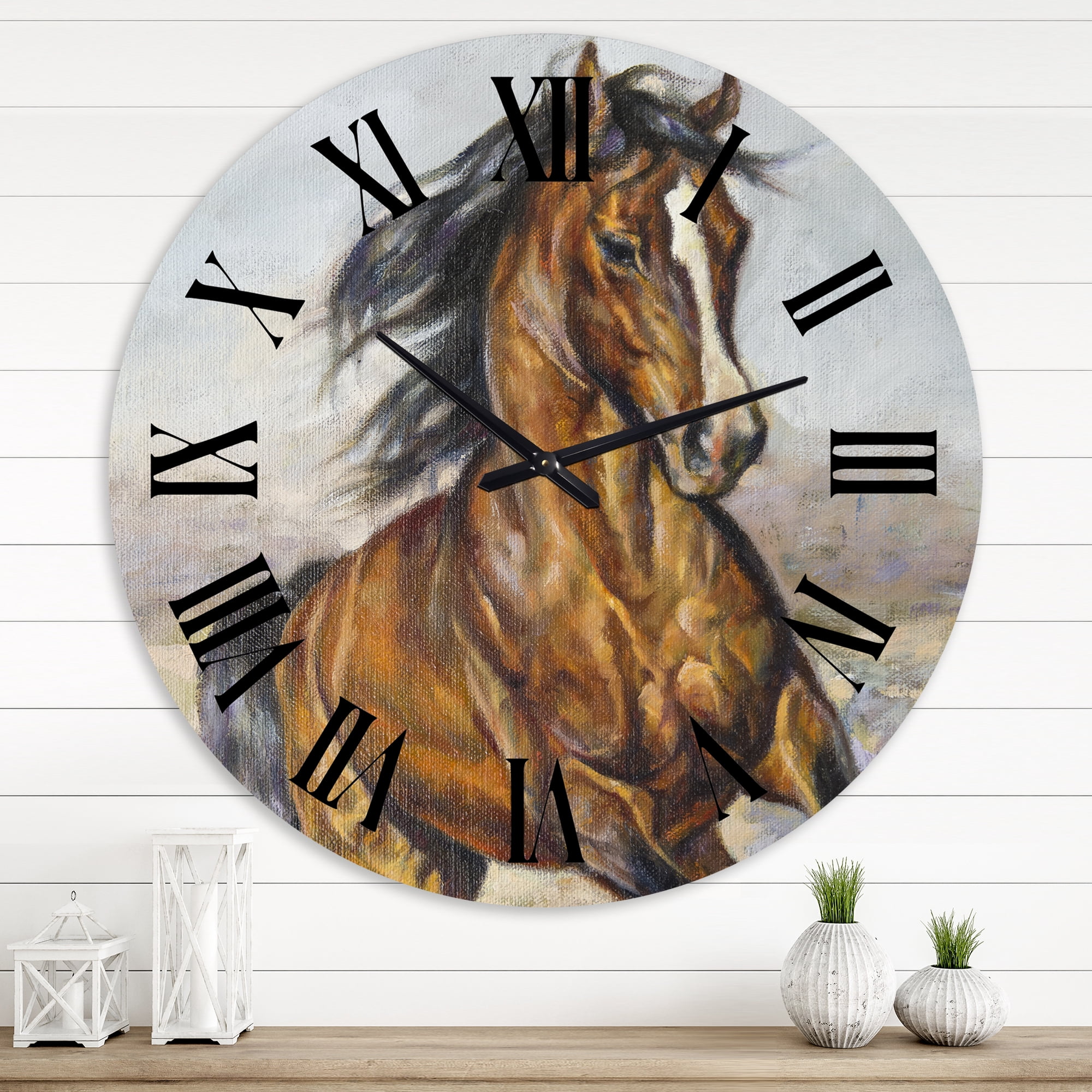 Designart 1 in Quartz Farmhouse Wall Clock