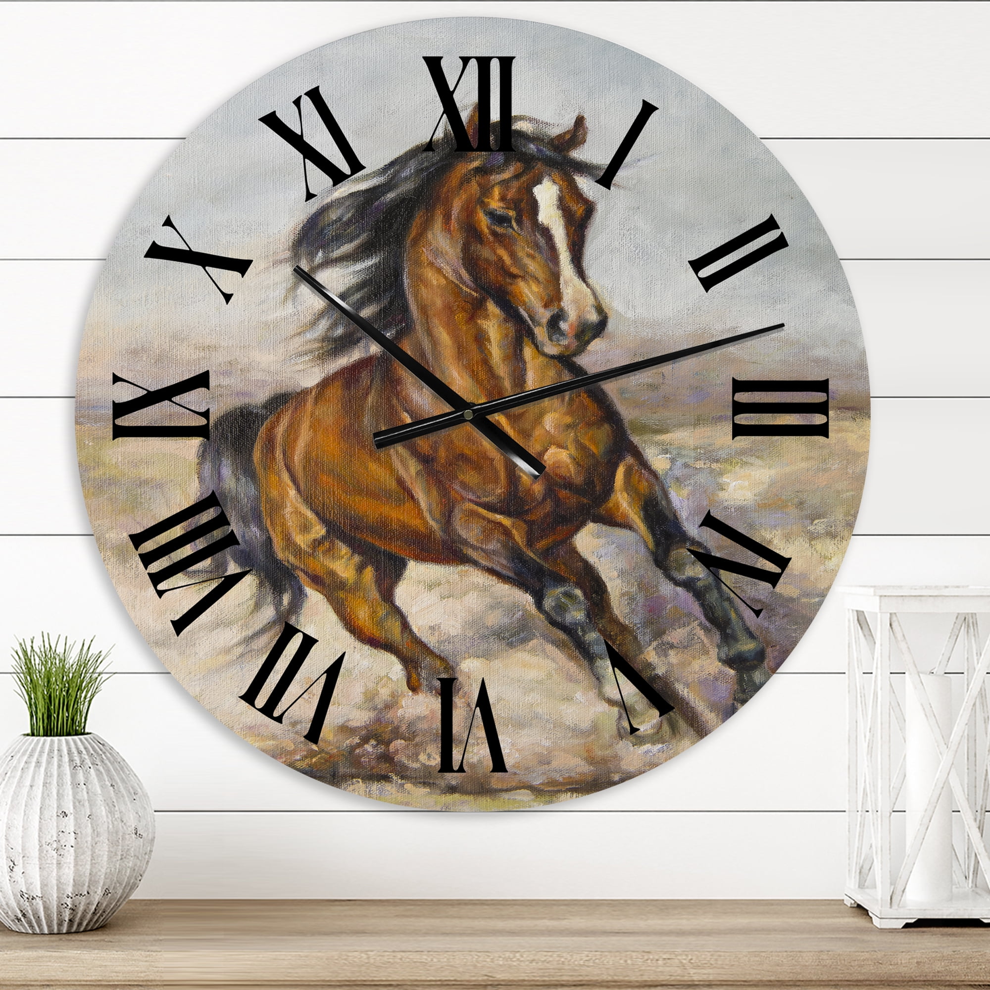 Designart 1 in Quartz Farmhouse Wall Clock