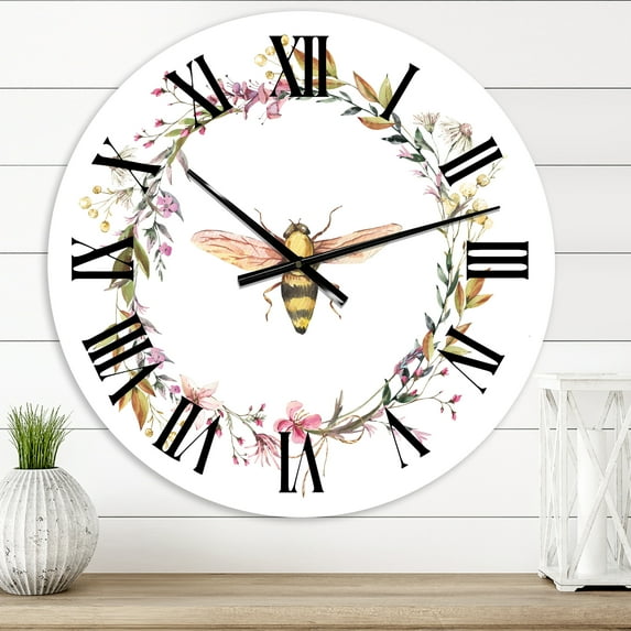 Designart 1 in Quartz Farmhouse Wall Clock