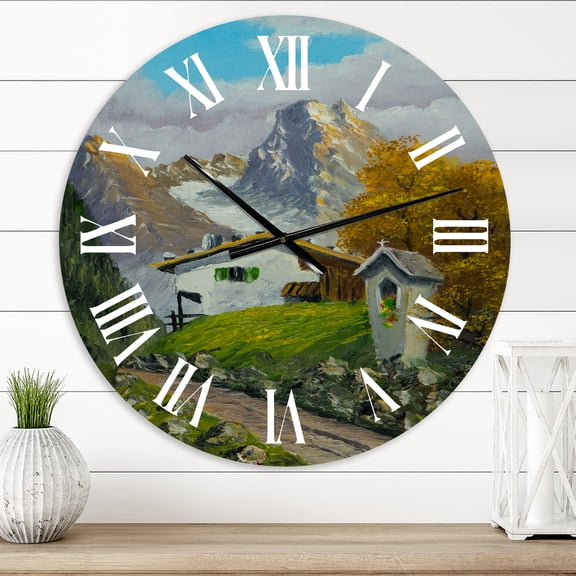 Designart 1 in Quartz Farmhouse Wall Clock