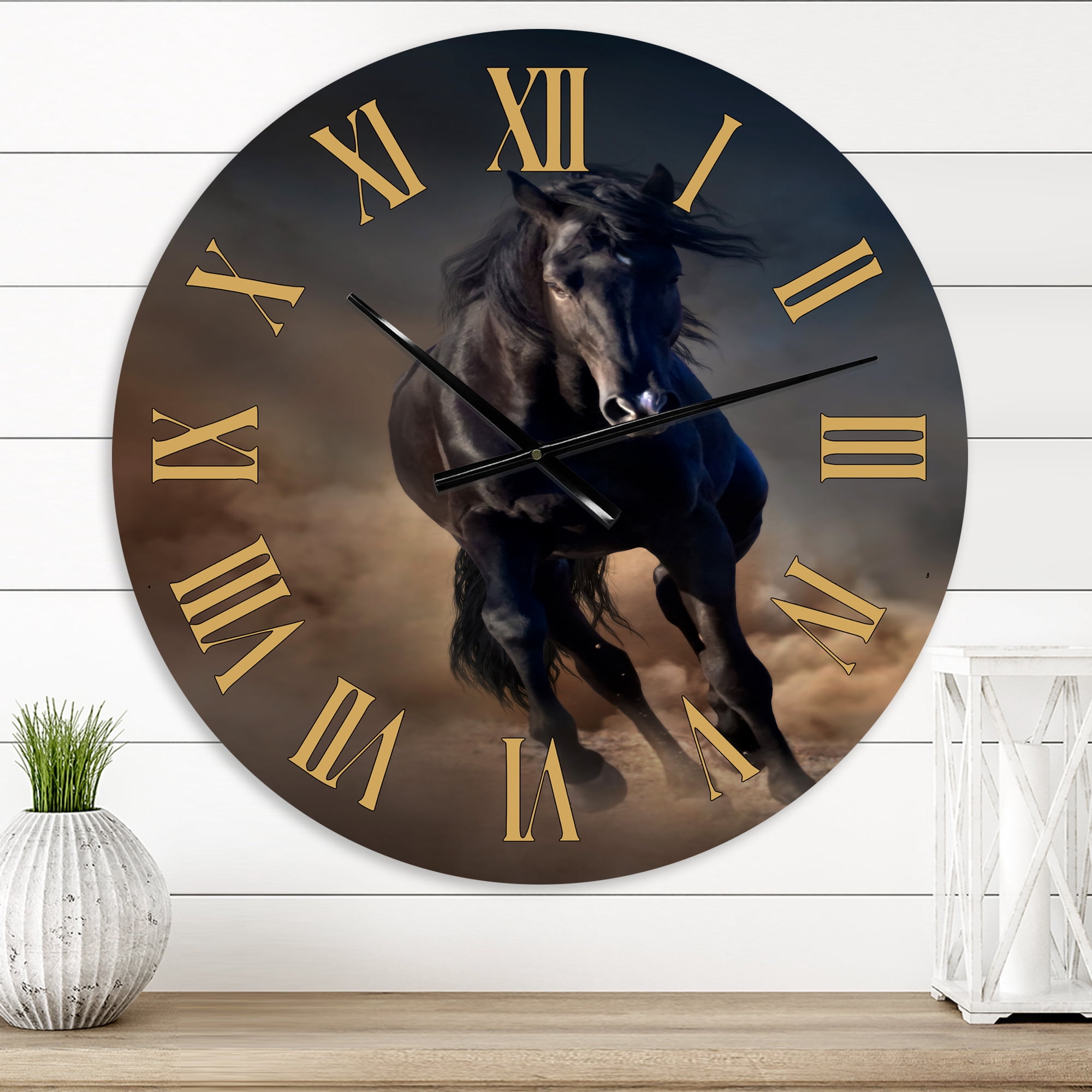 Designart 1 in Quartz Farmhouse Wall Clock