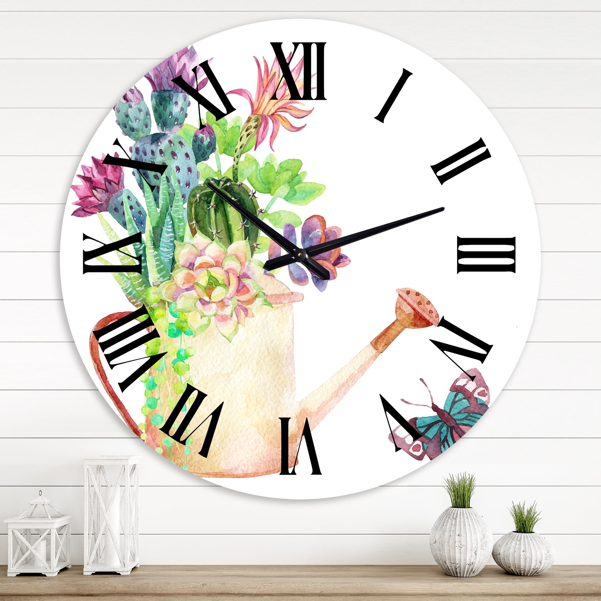 Designart 1 in Quartz Farmhouse Wall Clock