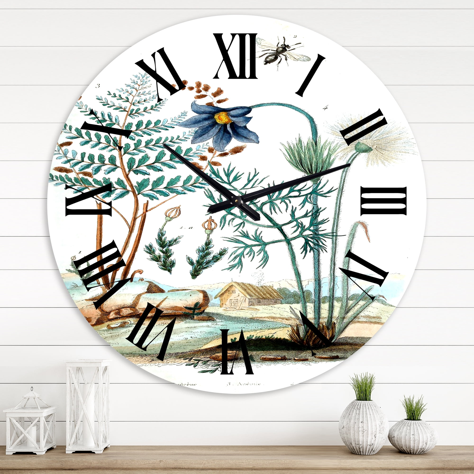 Designart 1 in Quartz Farmhouse Wall Clock