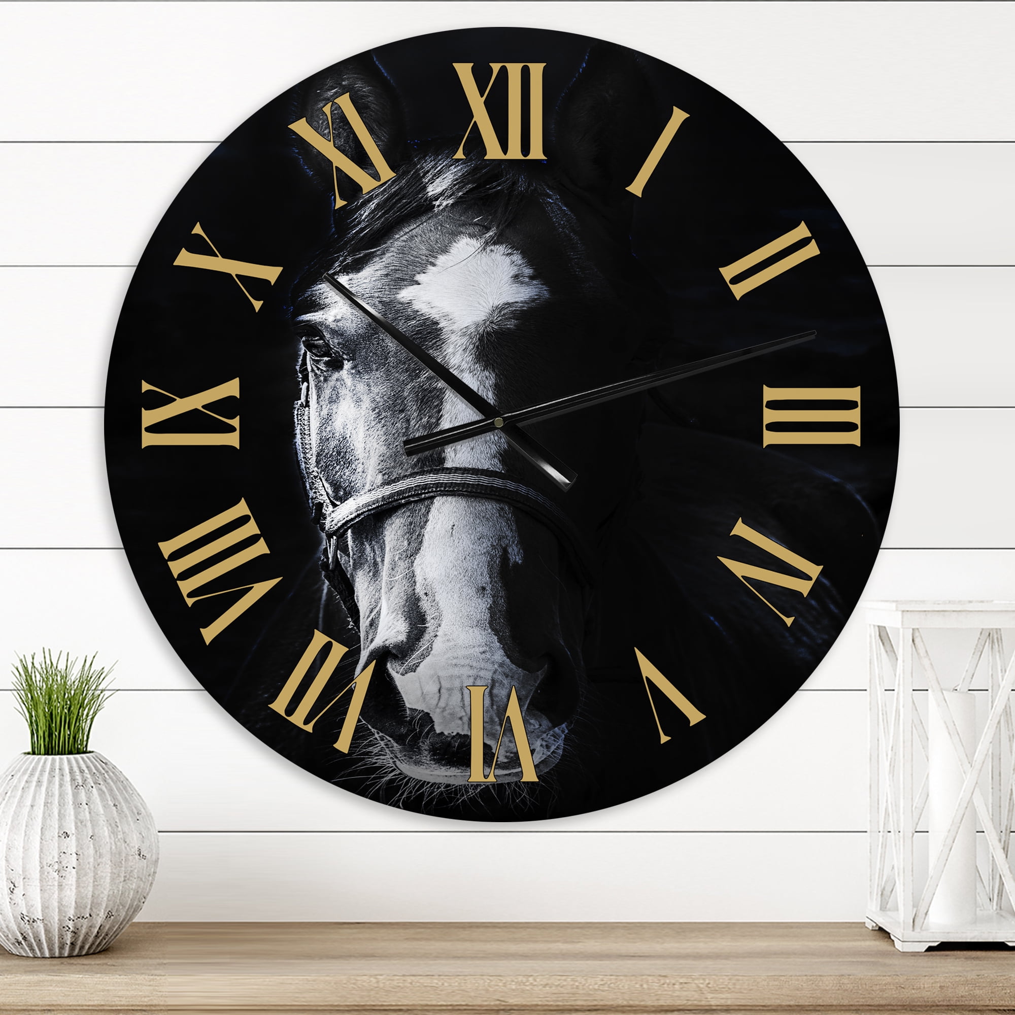 Designart 1 in Quartz Farmhouse Wall Clock