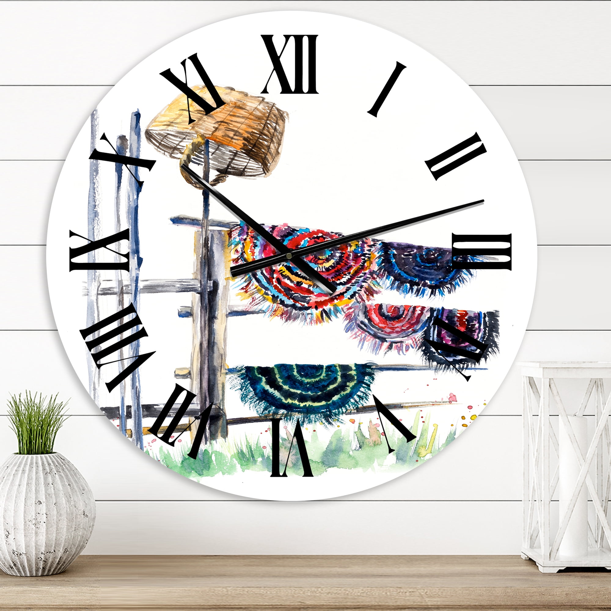 Designart 1 in Quartz Global Wall Clock