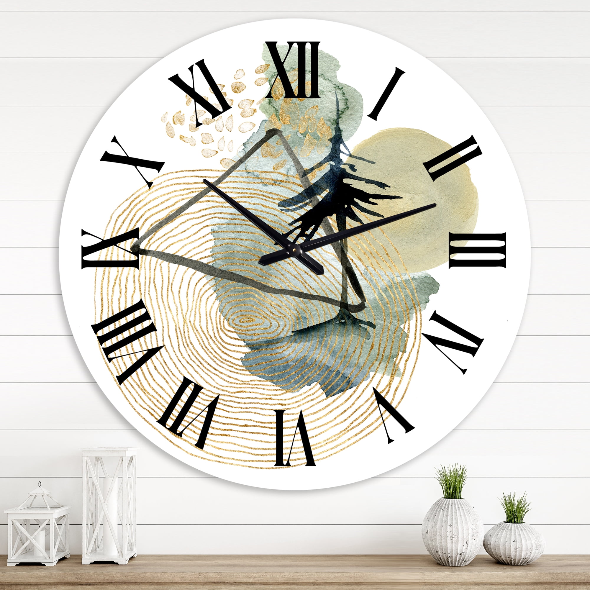 Designart 1 in Quartz Mid-Century Wall Clock