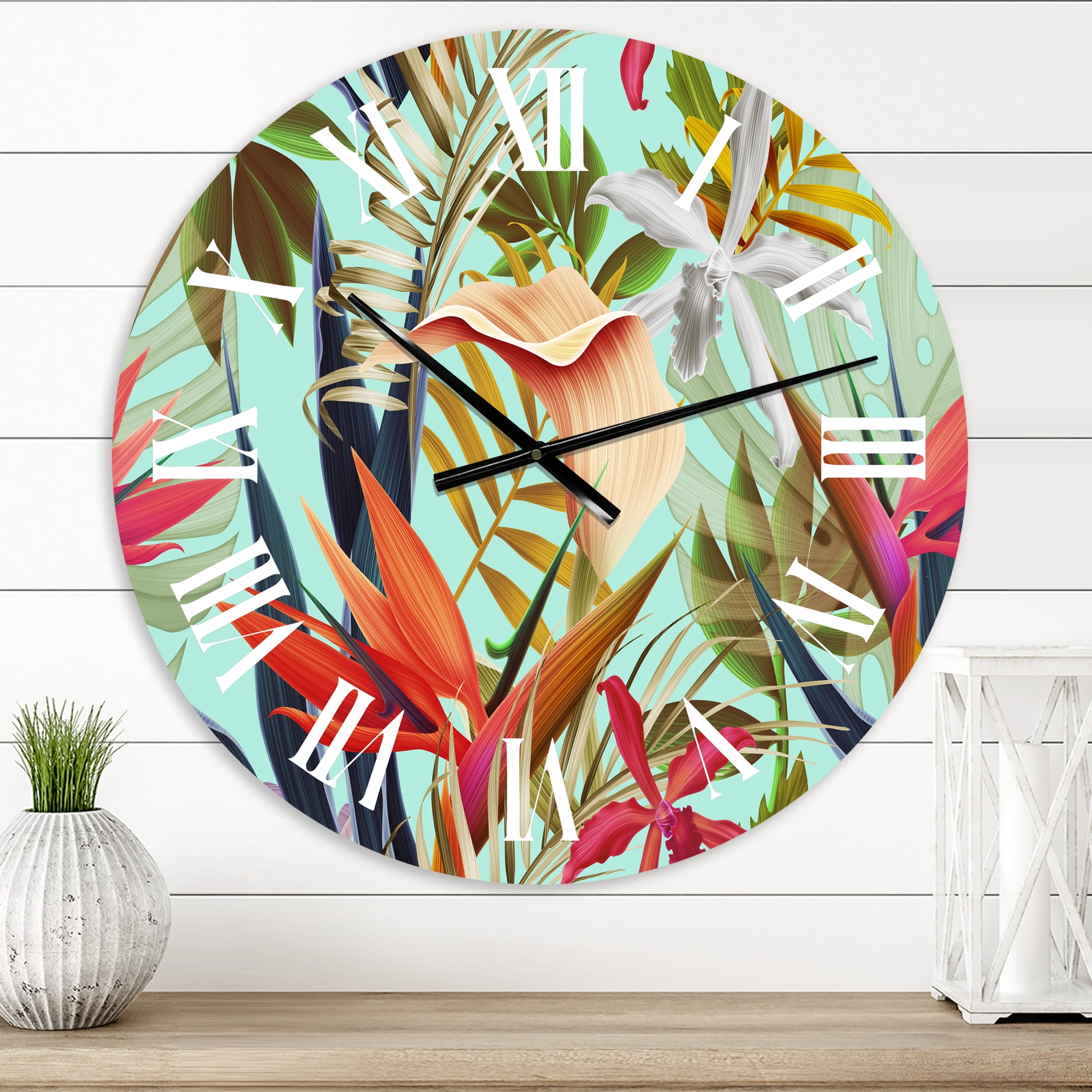 Designart 1 in Quartz Tropical Wall Clock