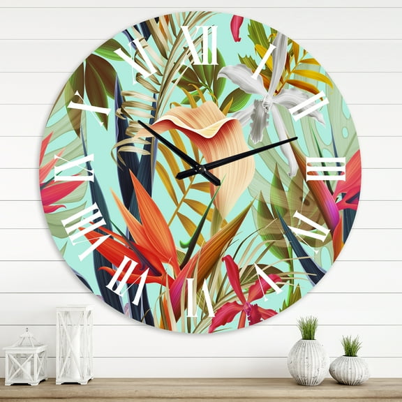 Designart 1 in Quartz Tropical Wall Clock