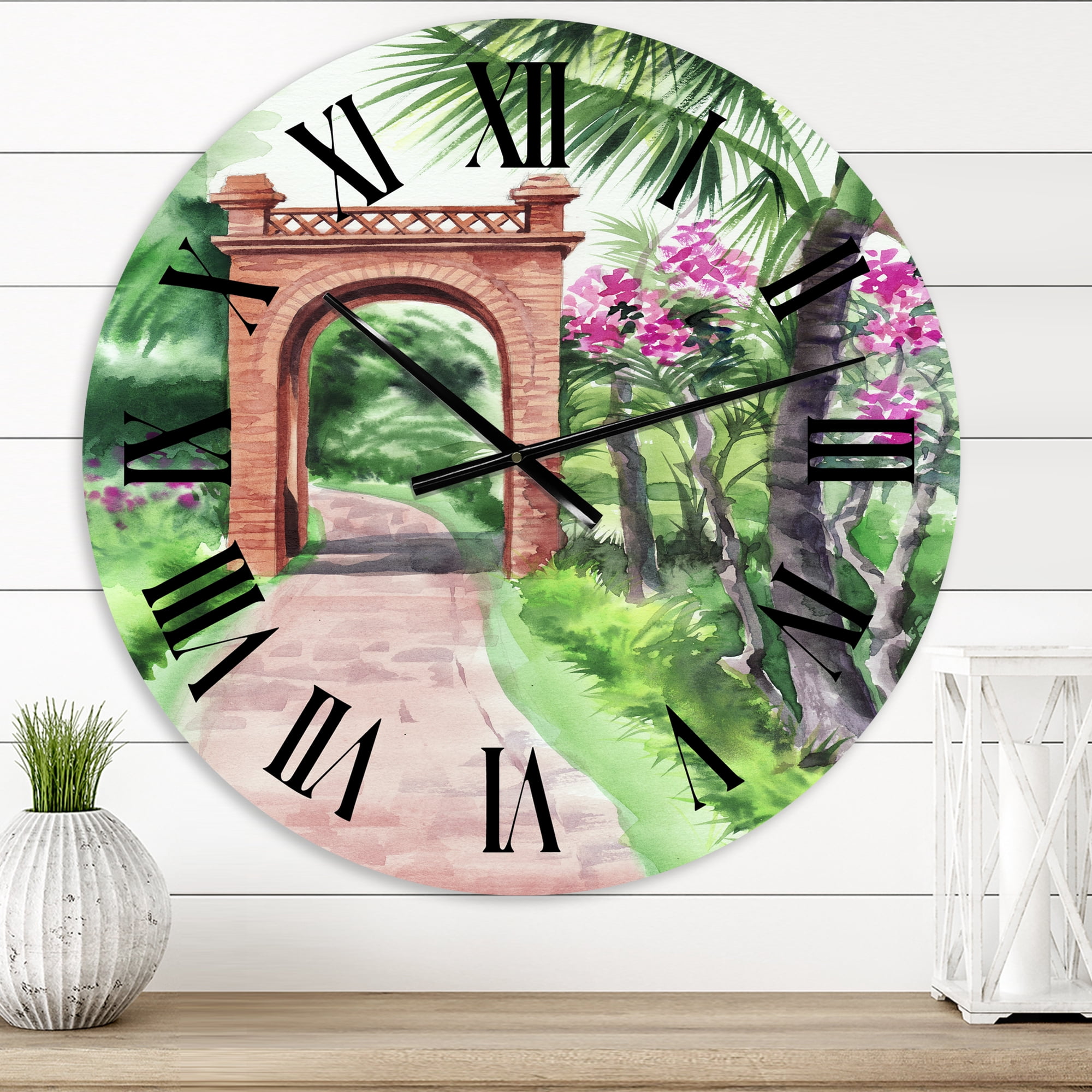 Designart 1 in Quartz Tropical Wall Clock