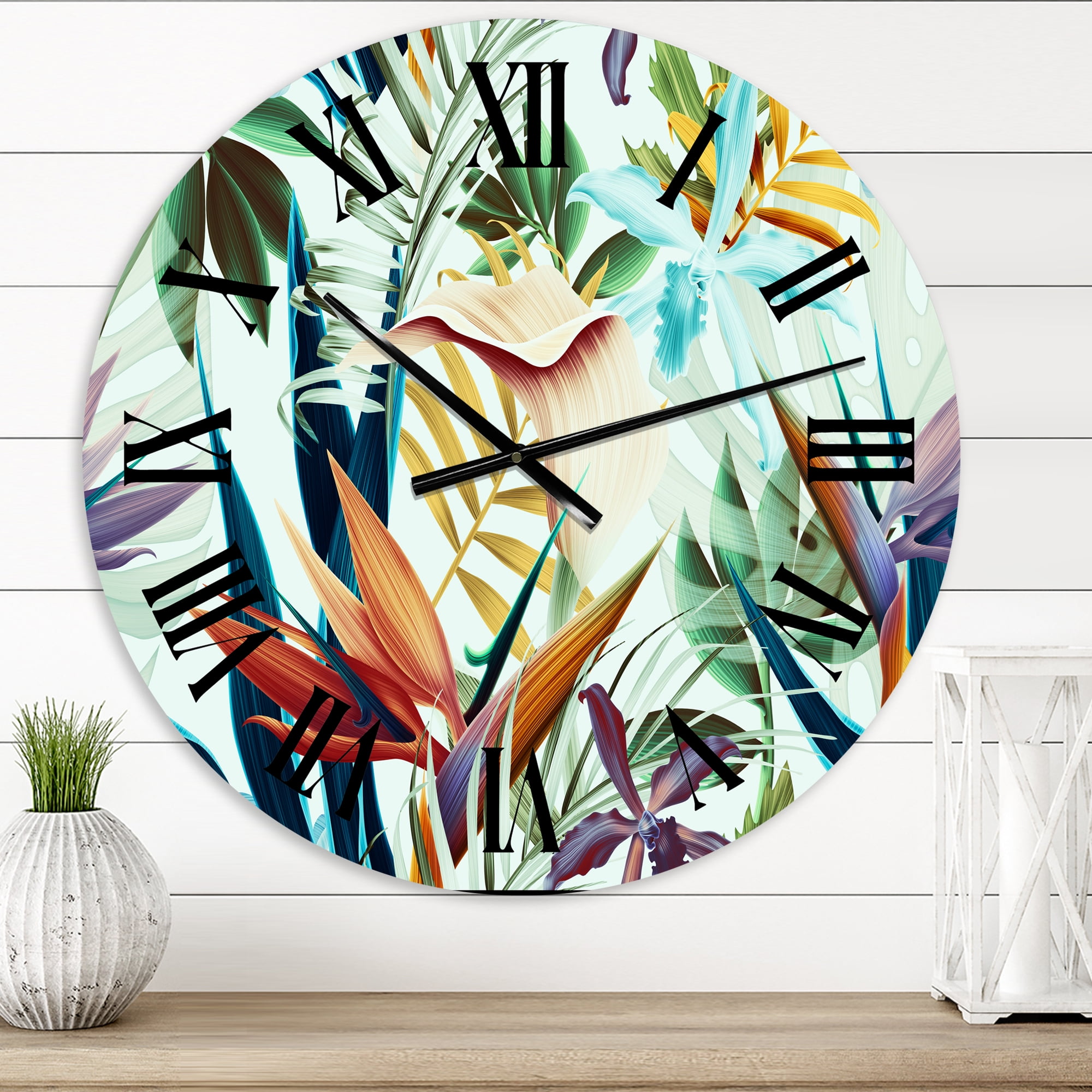 Designart 1 in Quartz Tropical Wall Clock