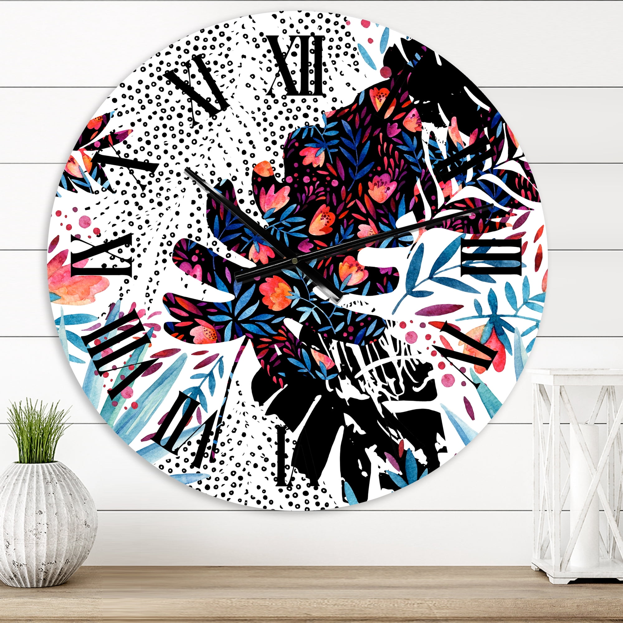 Designart 1 in Quartz Tropical Wall Clock