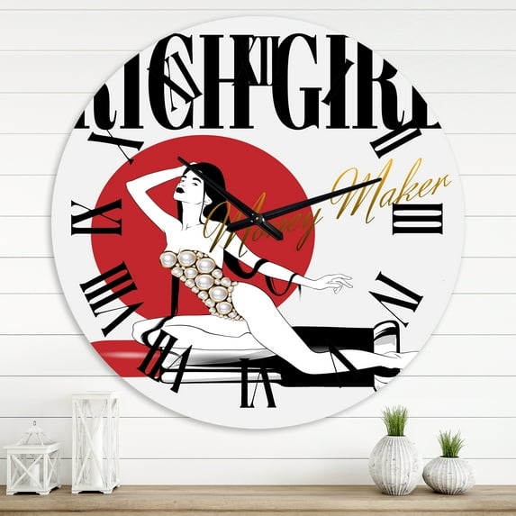 Designart 1 in Quartz Vintage Wall Clock
