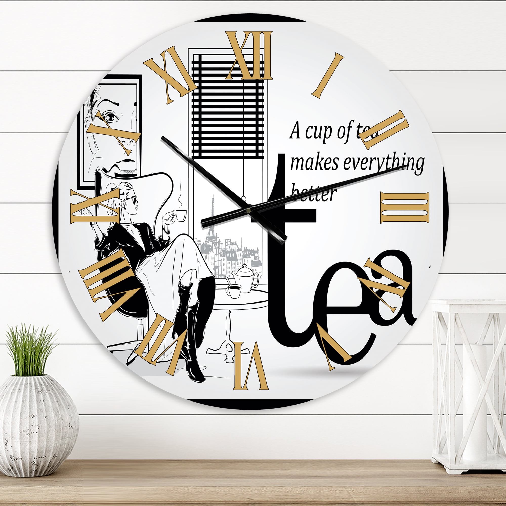 Designart 1 in Quartz Vintage Wall Clock