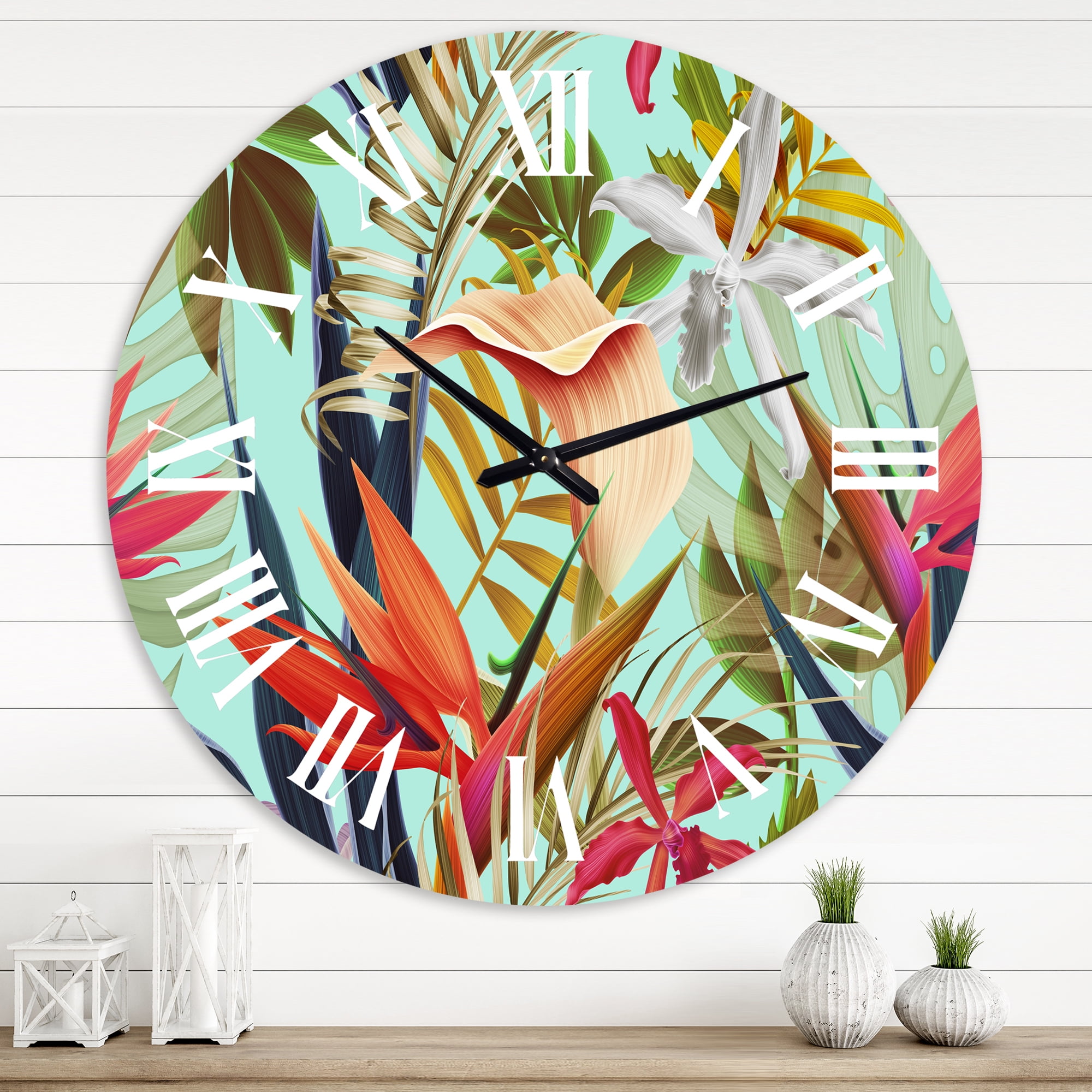 Designart 1 in Tropical Wall Clock