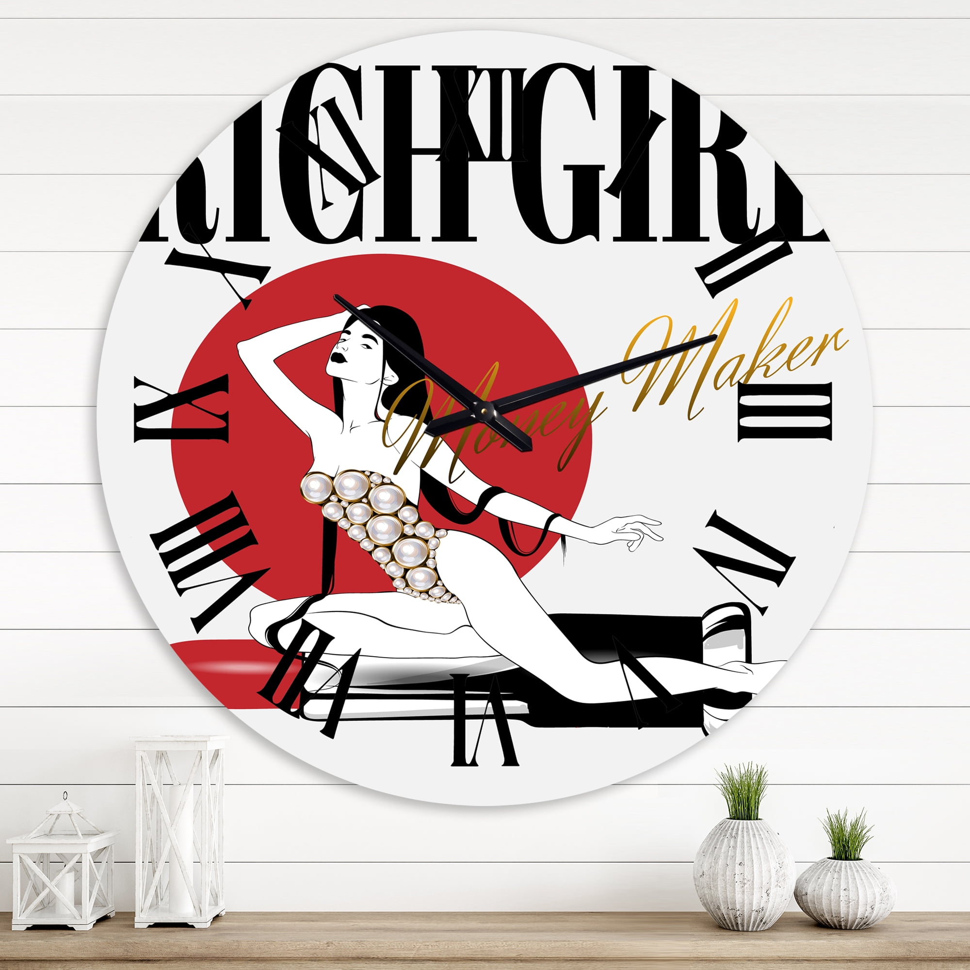 Designart 1 in Vintage Wall Clock