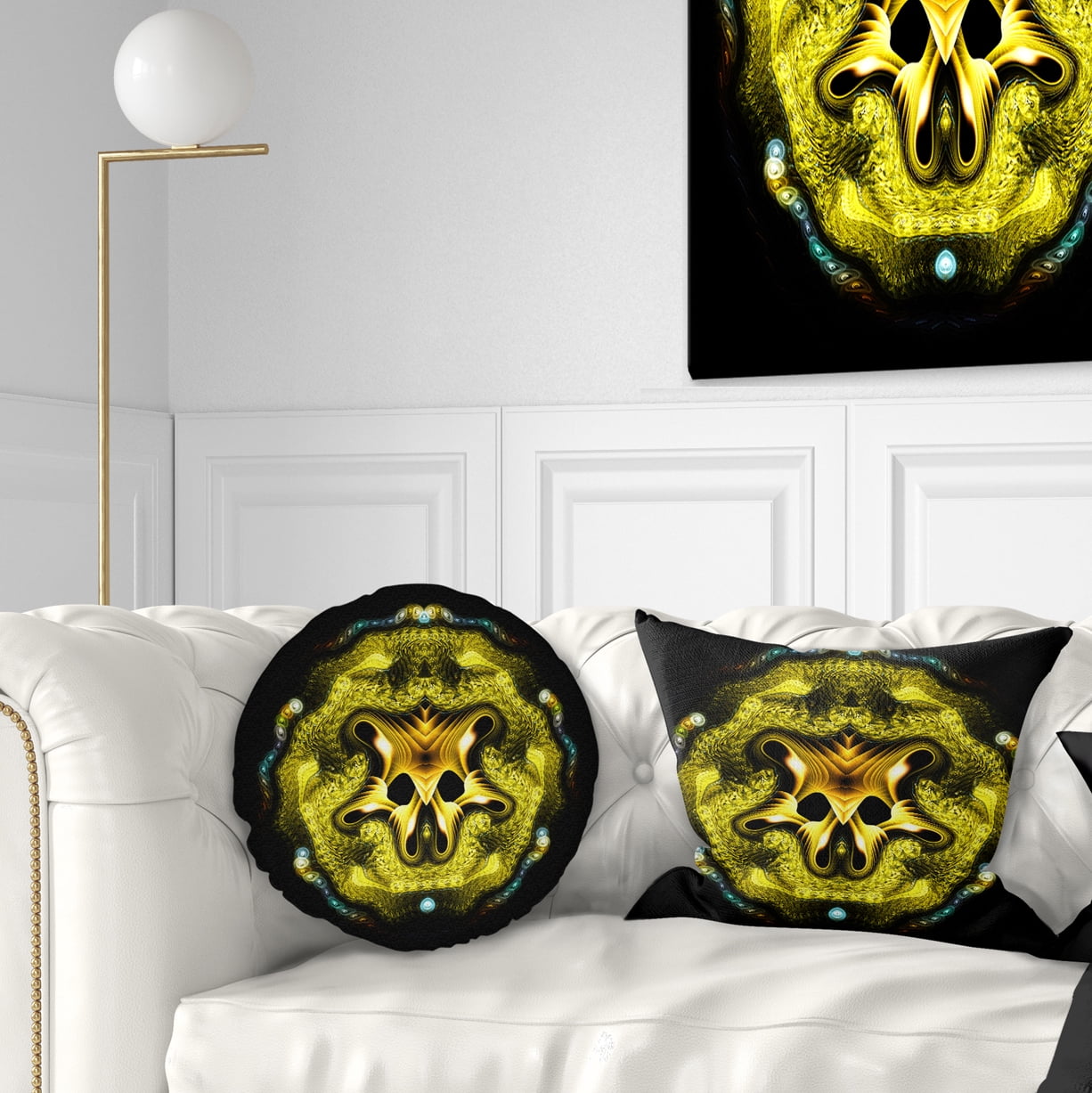 Designart 12" x 20" Abstract Multi-color Polyester Throw Pillow