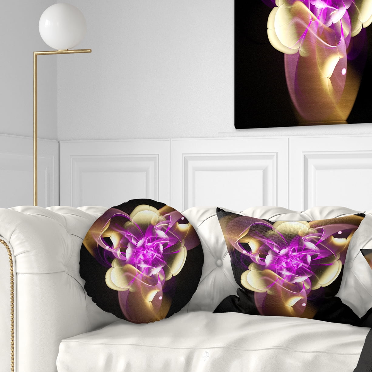 Designart 12" x 20" Abstract Purple Polyester Throw Pillow