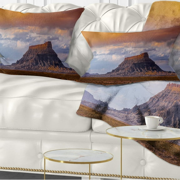 Designart 12" x 20" Beige Polyester Throw Pillow