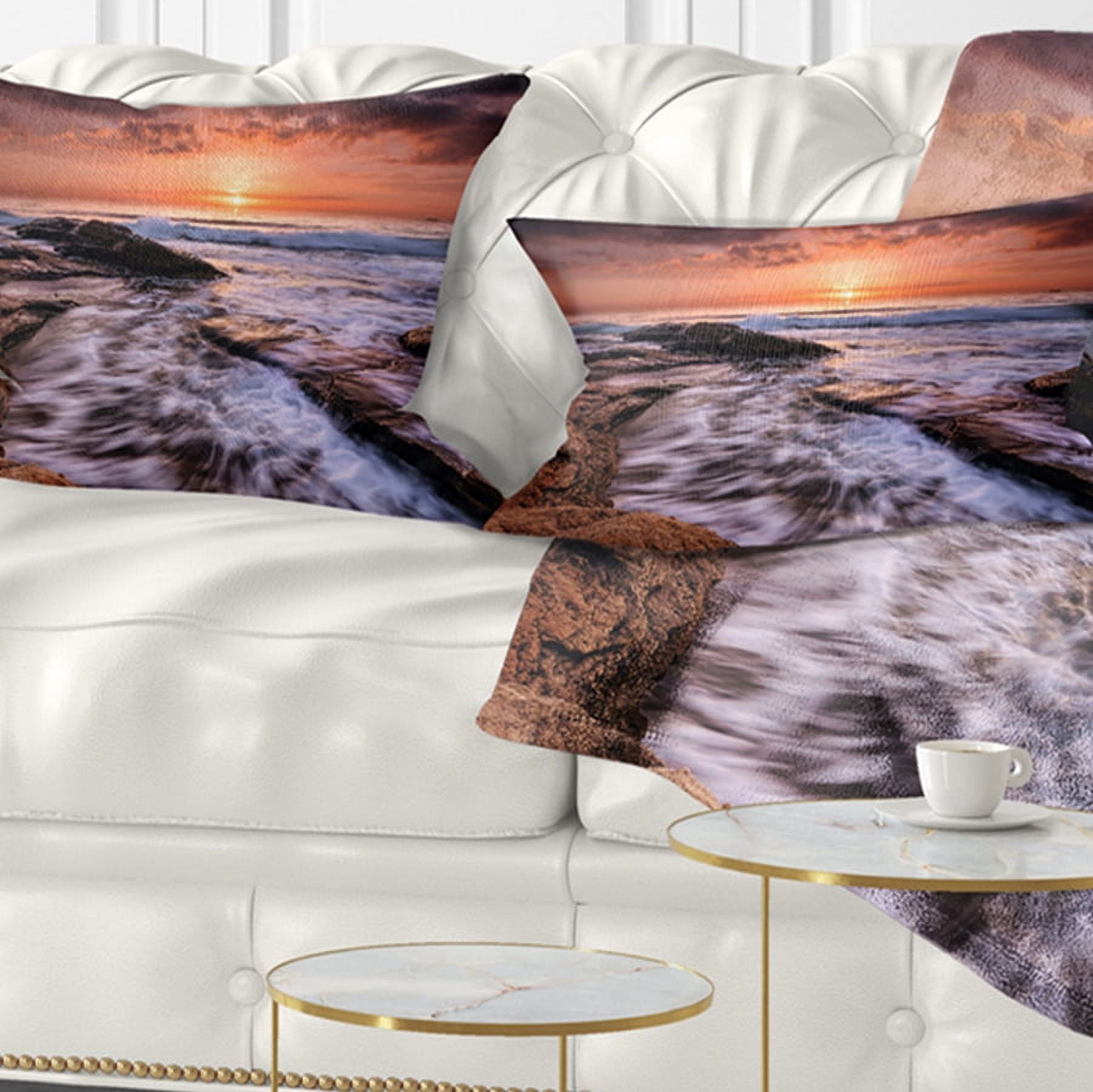 Designart 12" x 20" Black Polyester Throw Pillow