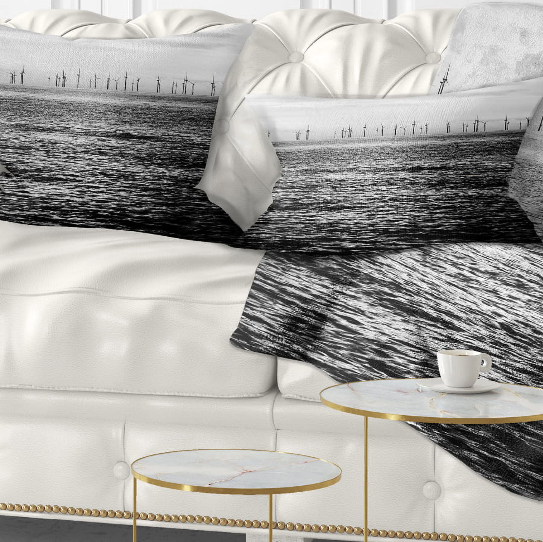 Designart 12" x 20" Black Polyester Throw Pillow