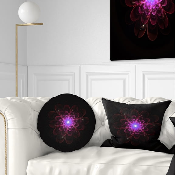 Designart 12" x 20" Black Polyester Throw Pillow