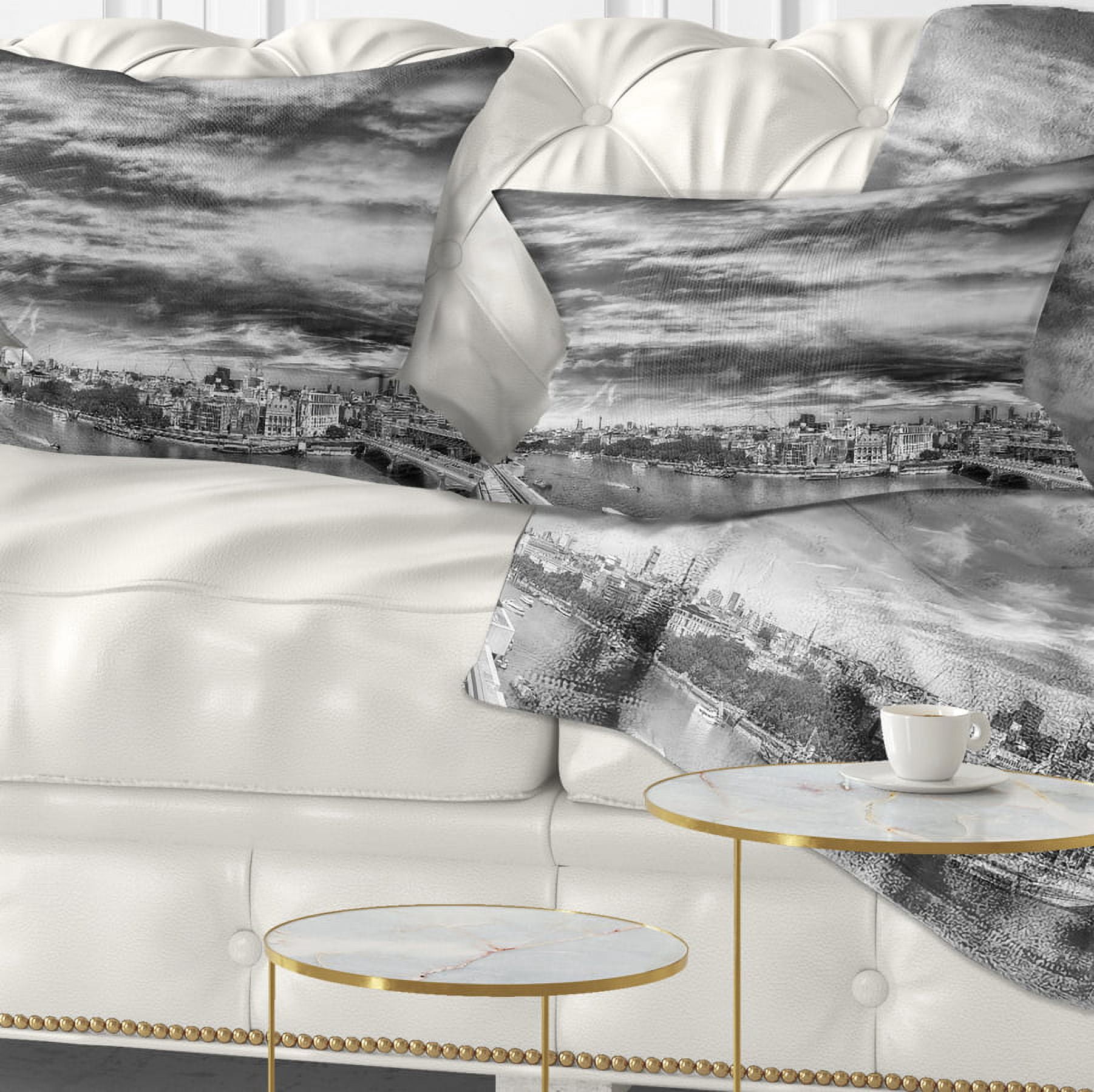 Designart 12" x 20" Black Polyester Throw Pillow