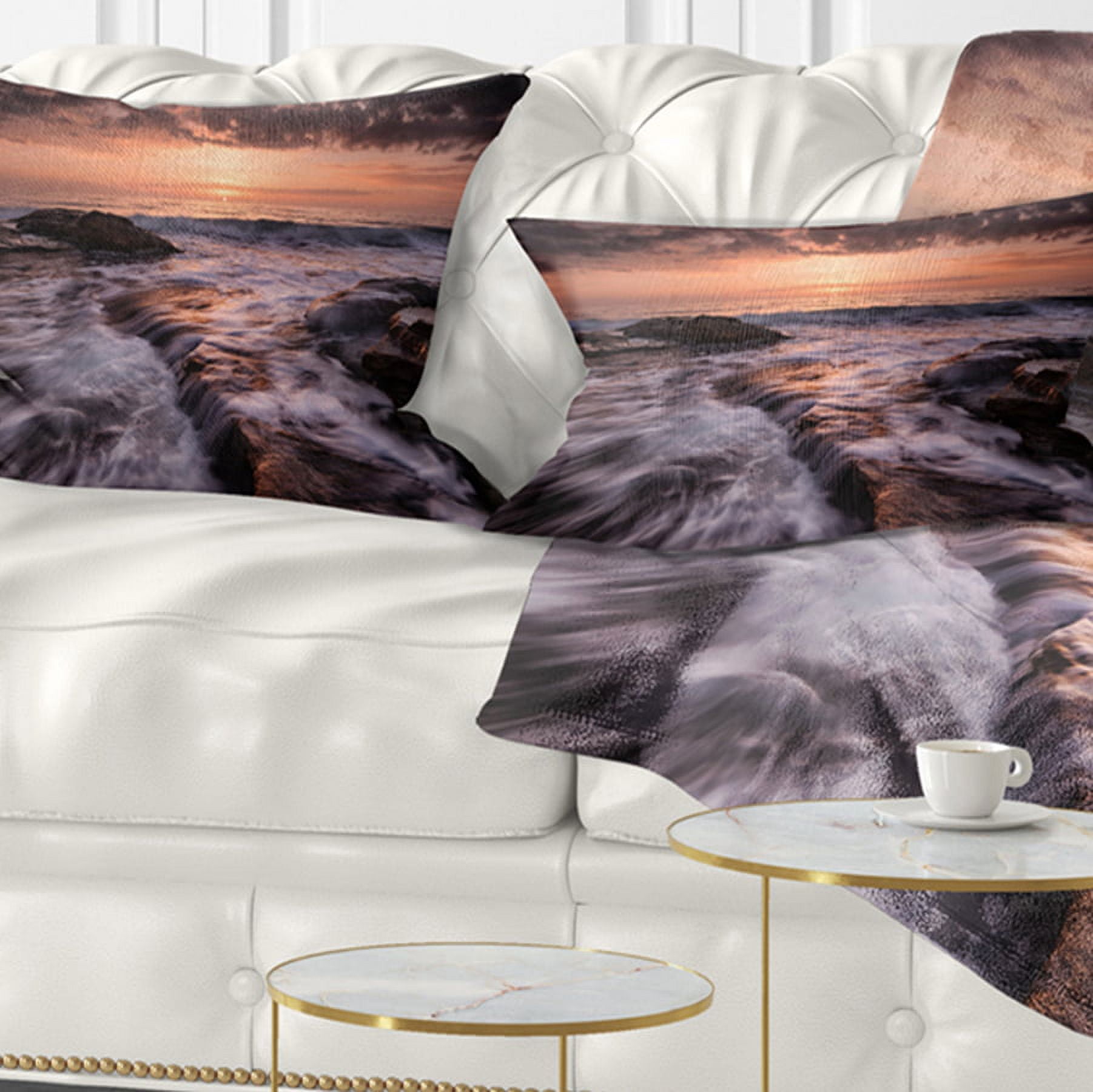 Designart 12" x 20" Black Polyester Throw Pillow