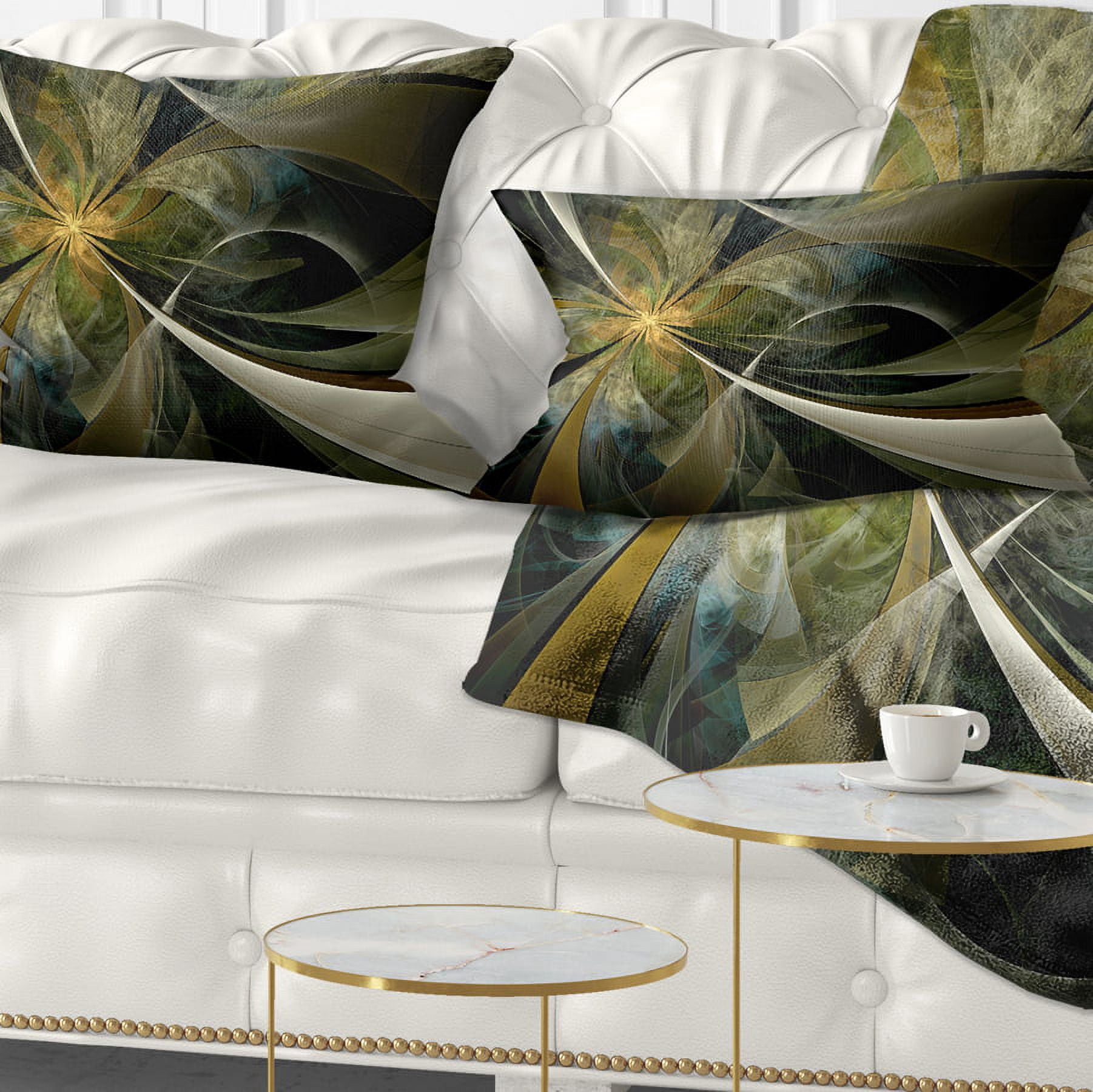Designart 12" x 20" Black Polyester Throw Pillow