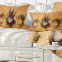 Designart 12" x 20" Blue Polyester Throw Pillow