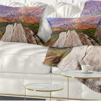 Designart 12" x 20" Blue Polyester Throw Pillow