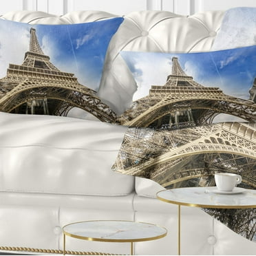 Designart 12" x 20" Blue Polyester Throw Pillow