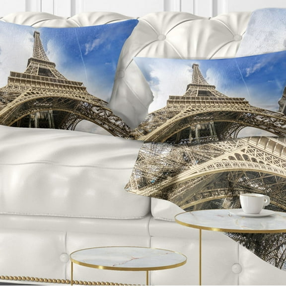 Designart 12" x 20" Blue Polyester Throw Pillow