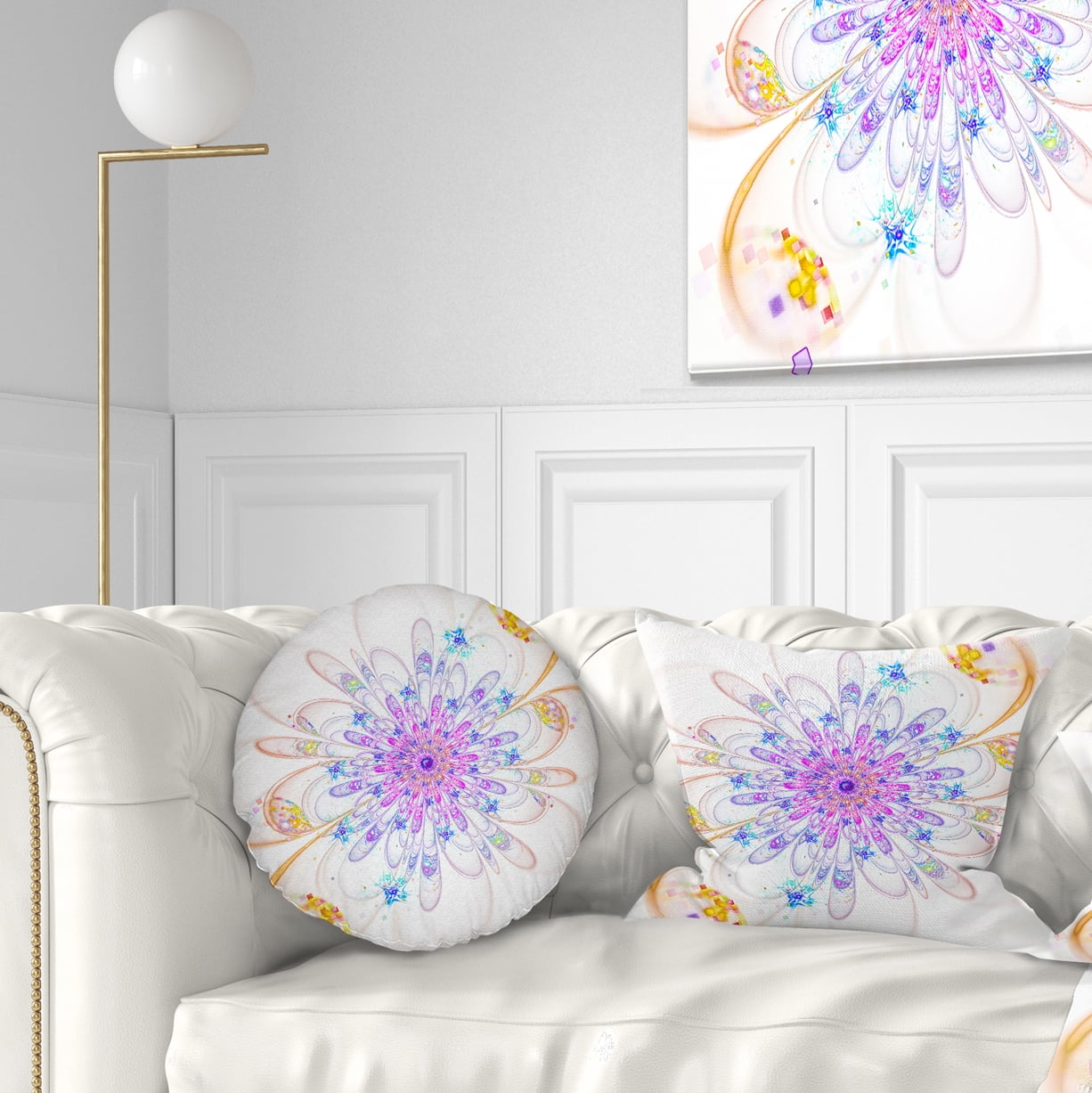 Designart 12" x 20" Blue Polyester Throw Pillow