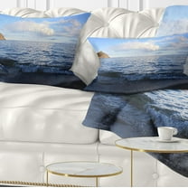 Designart 12" x 20" Blue Polyester Throw Pillow