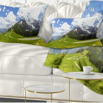 Designart 12" x 20" Blue Polyester Throw Pillow