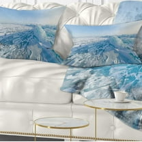 Designart 12" x 20" Blue Polyester Throw Pillow