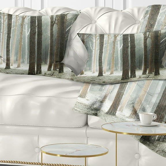 Designart 12" x 20" Blue Polyester Throw Pillow