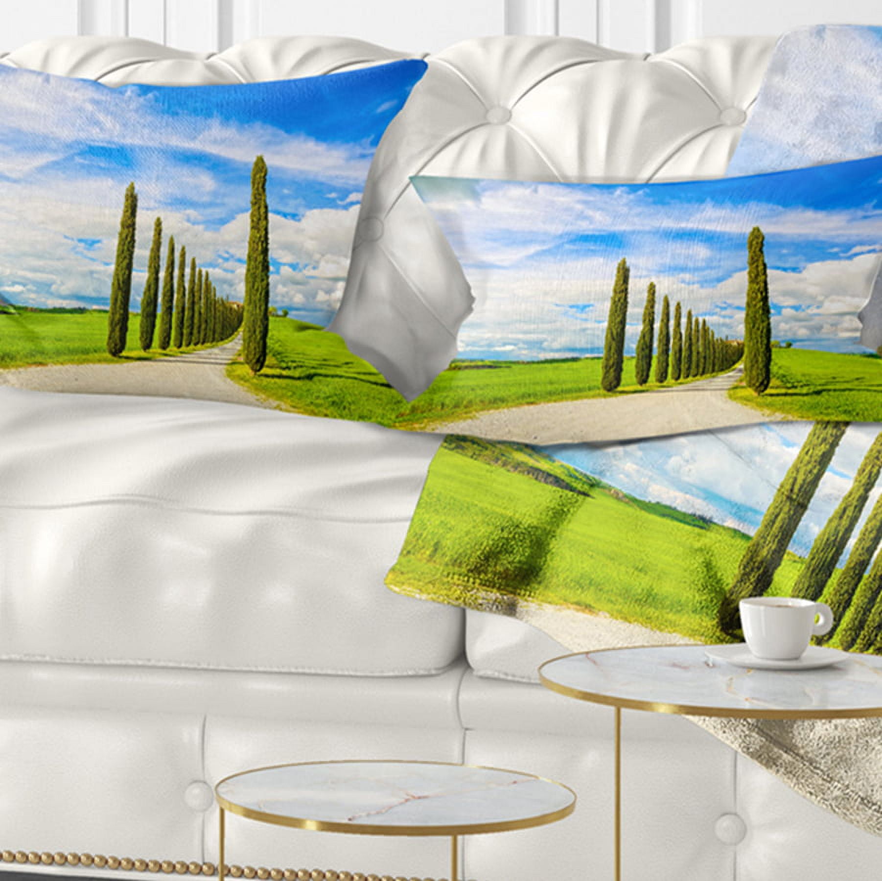 Designart 12" x 20" Blue Polyester Throw Pillow